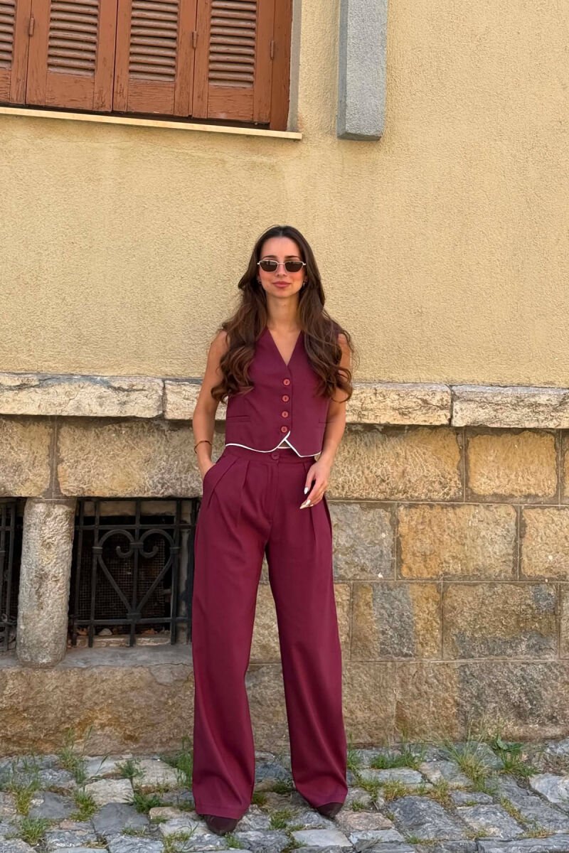 VEST+TROUSERS WOMAN SET BURGUNDY/VISHNJE - 1