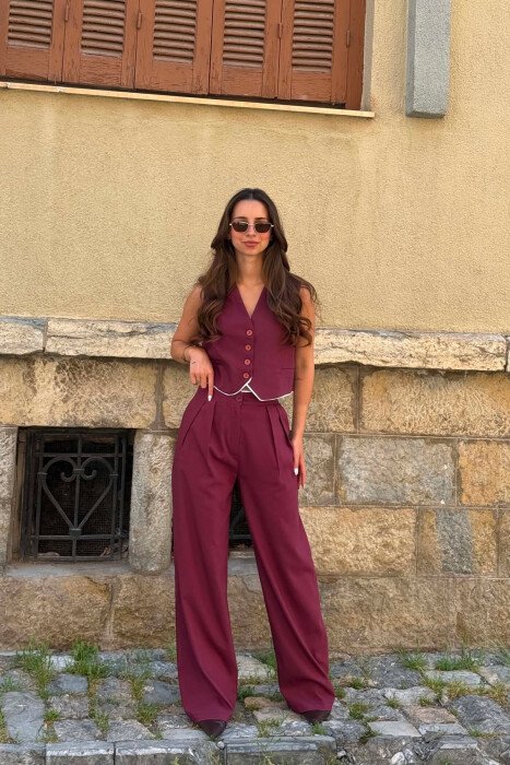 VEST+TROUSERS WOMAN SET BURGUNDY/VISHNJE - 4