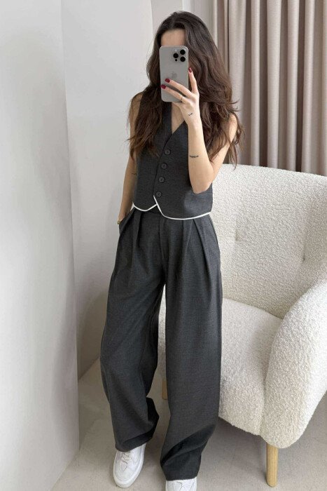 SET NJË NGJYRËSH PËR FEMRA NË NGJYRËN GRI E ERRËT - KLAUDIO FASHION