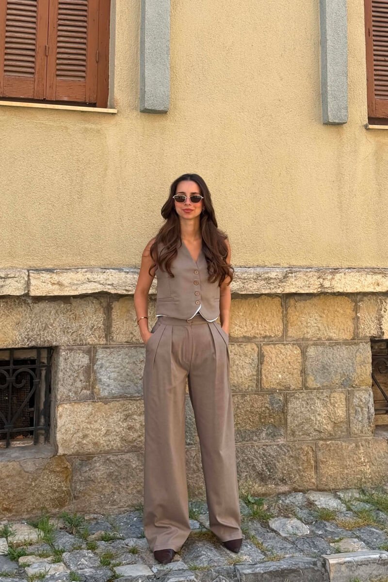 VEST+TROUSERS WOMAN SET LIGHT BROWN/KAZB - 2