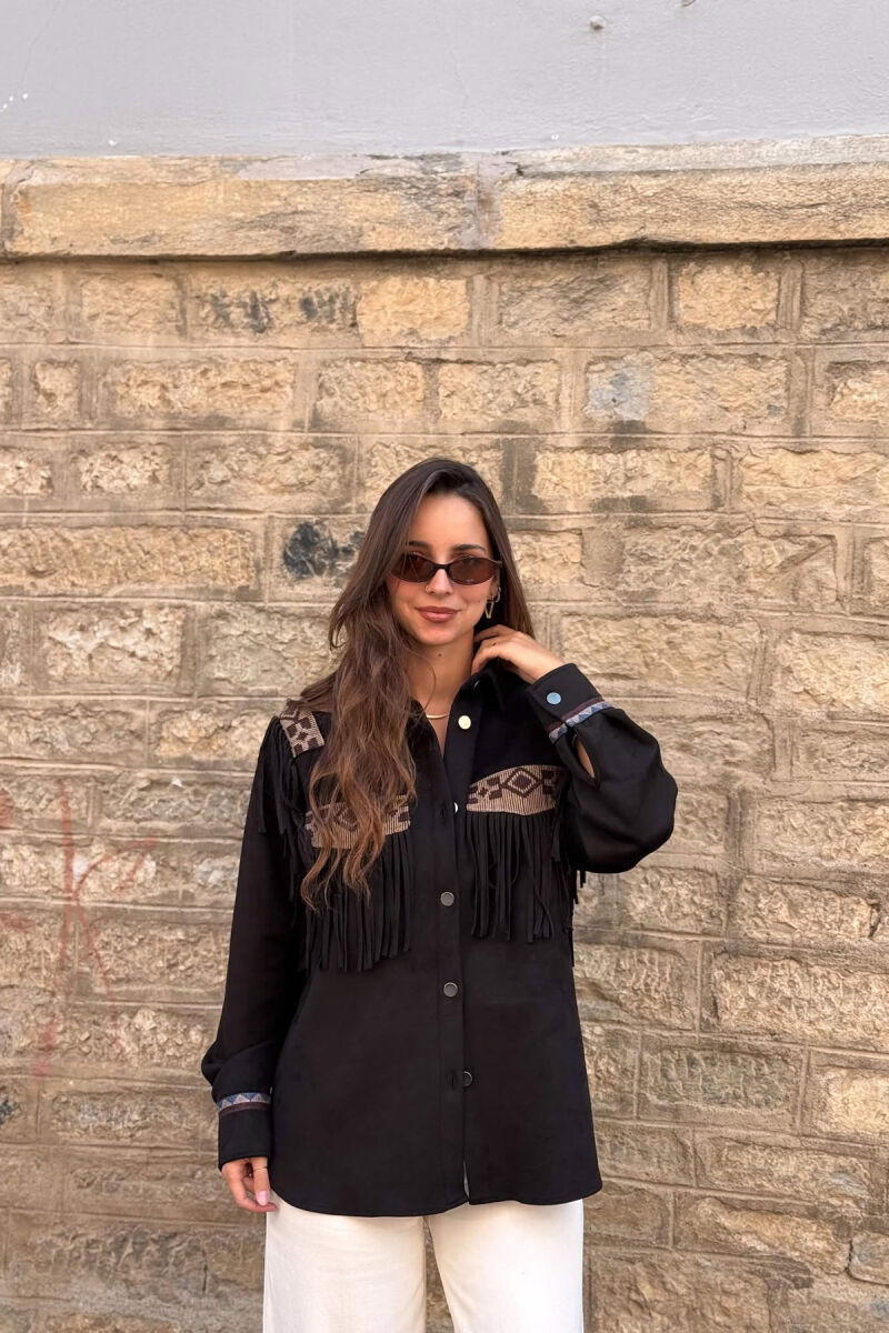 VONDA SUEDE WOMEN JACKET BLACK/ E ZEZE - 1