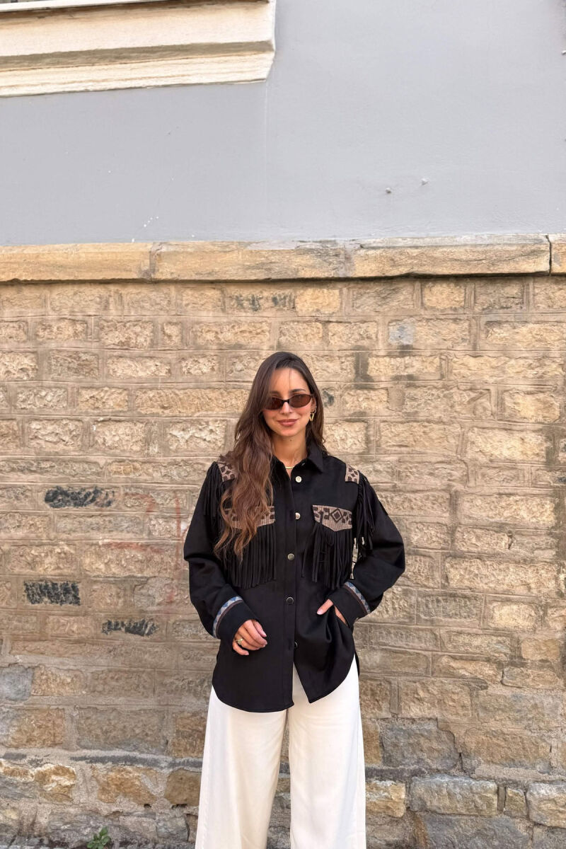 VONDA SUEDE WOMEN JACKET BLACK/ E ZEZE - 4