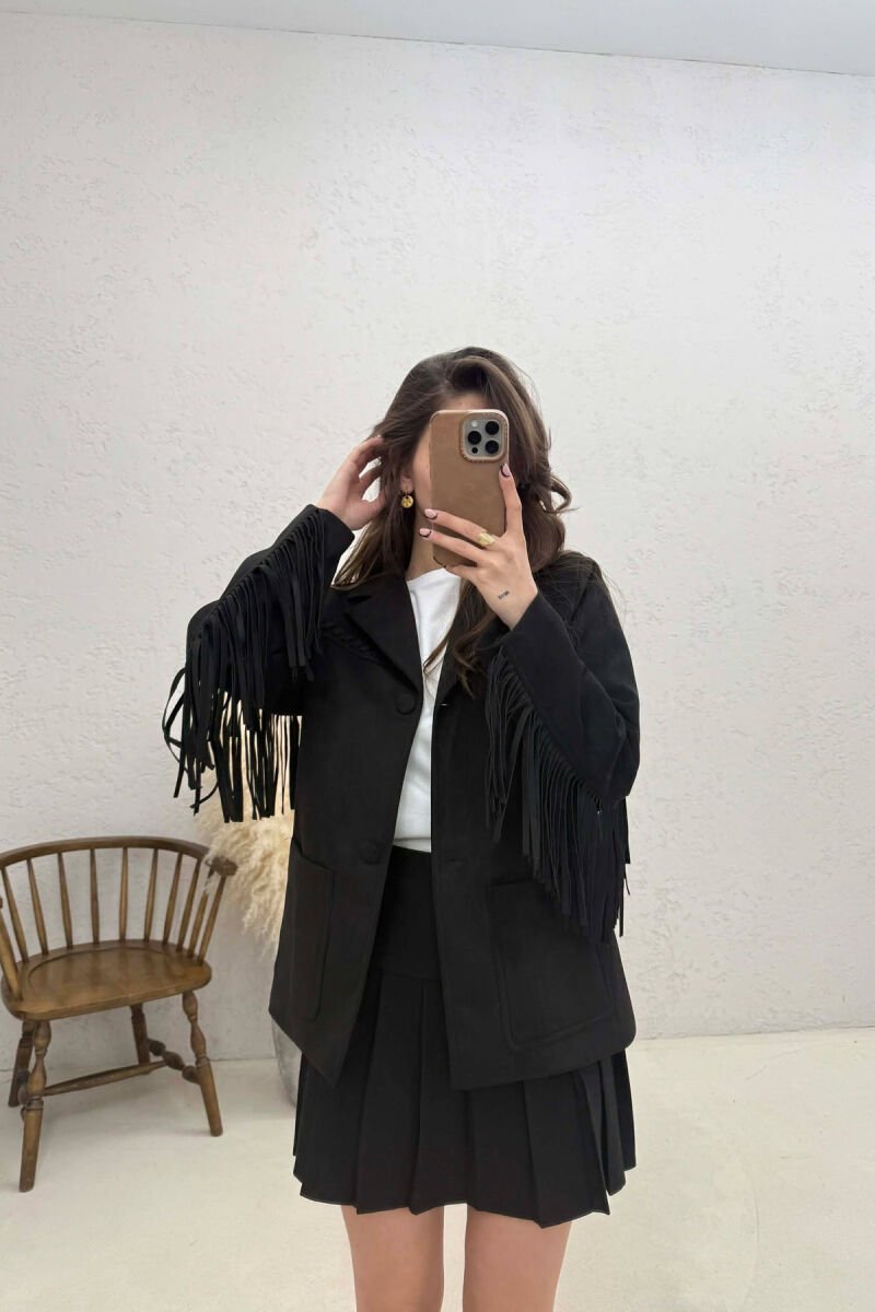 VONDA SUEDE WOMEN JACKET BLACK/ E ZEZE - 3