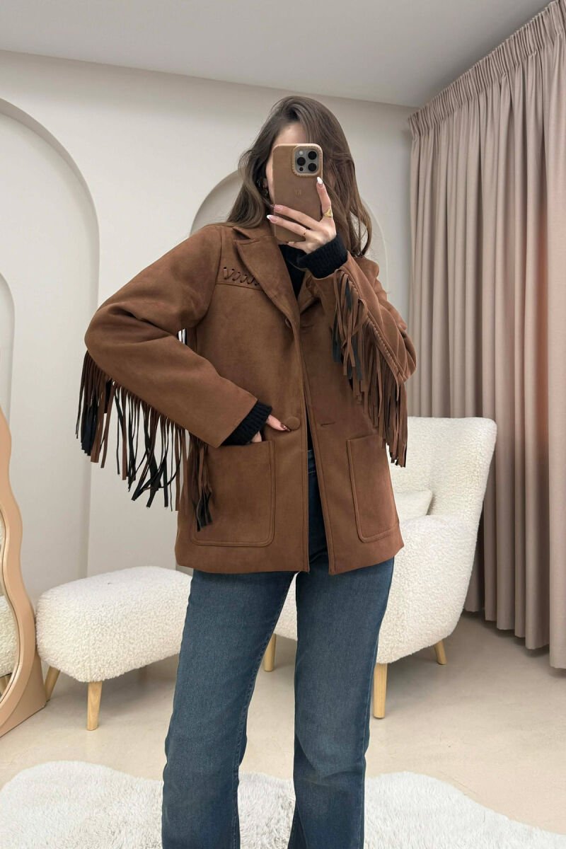 VONDA SUEDE WOMEN JACKET BROWN/KAFE - 3