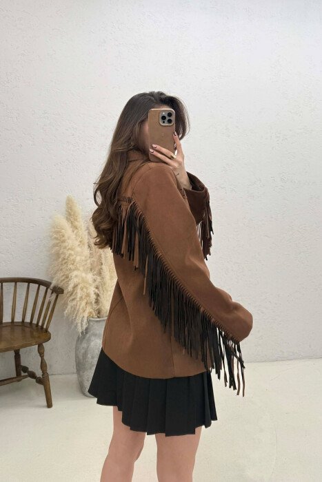 VONDA SUEDE WOMEN JACKET BROWN/KAFE - 5