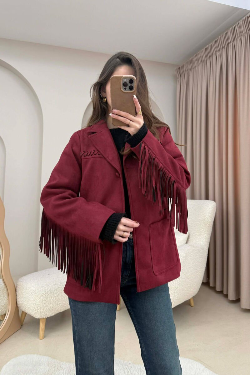 VONDA SUEDE WOMEN JACKET BURGUNDY/VISHNJE - 2