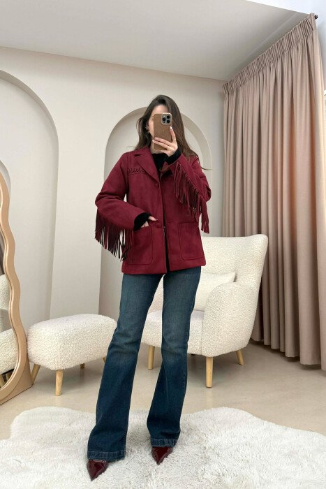 VONDA SUEDE WOMEN JACKET BURGUNDY/VISHNJE - 11