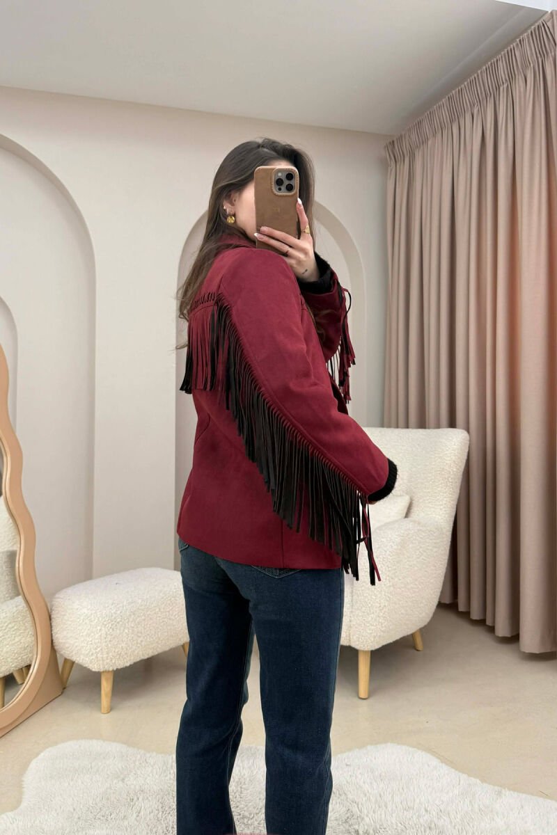 VONDA SUEDE WOMEN JACKET BURGUNDY/VISHNJE - 13