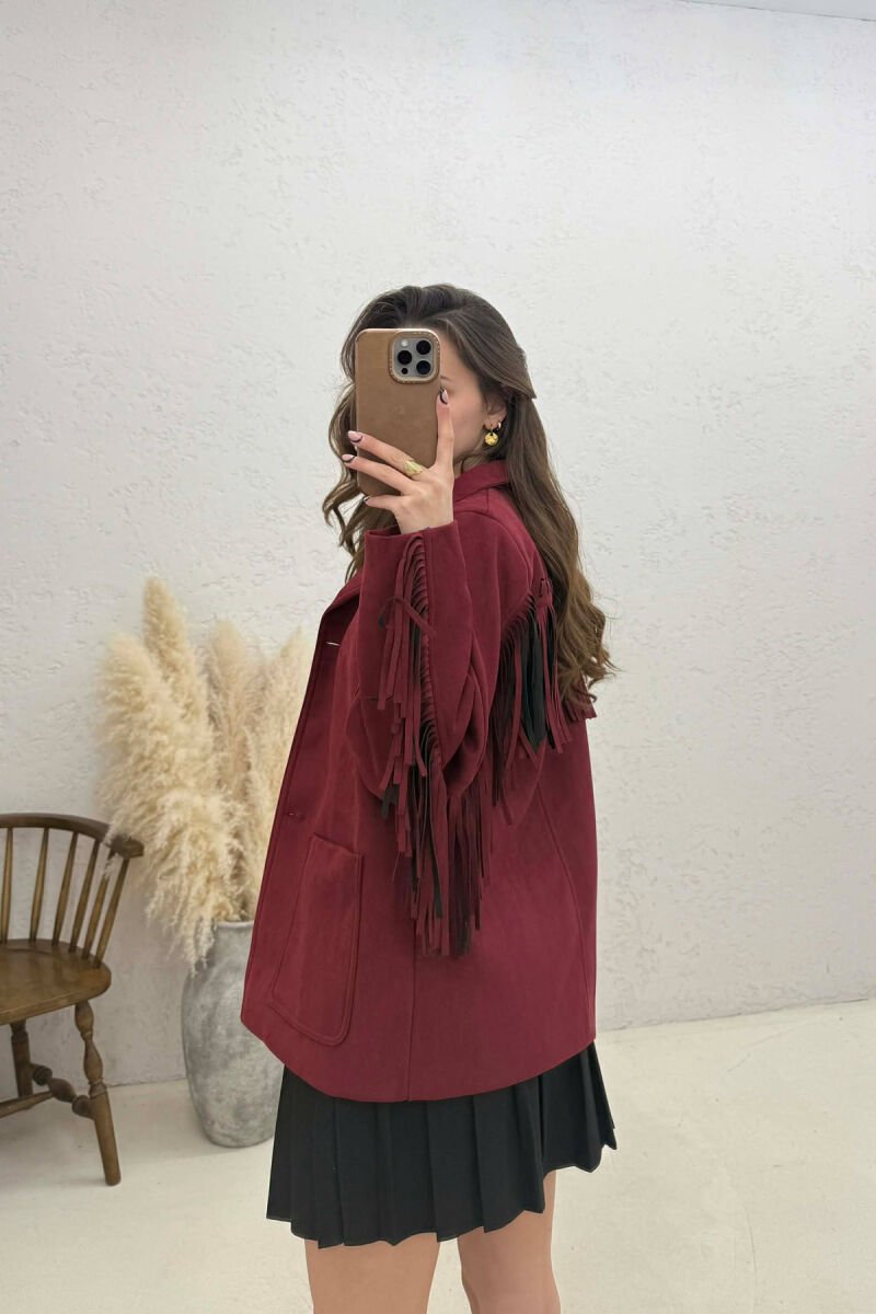 VONDA SUEDE WOMEN JACKET BURGUNDY/VISHNJE - 5