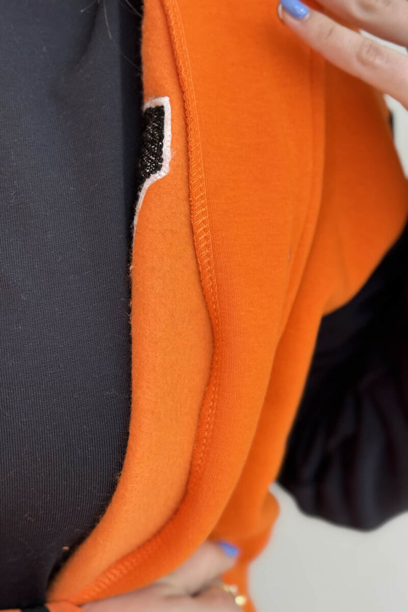 W LETTER WRITTINGS FLUFFY WOMEN JACKET ORANGE/PORTOKALLI - 3