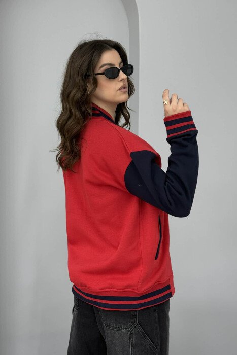 W LETTER WRITTINGS FLUFFY WOMEN JACKET RED/E KUQE - 4
