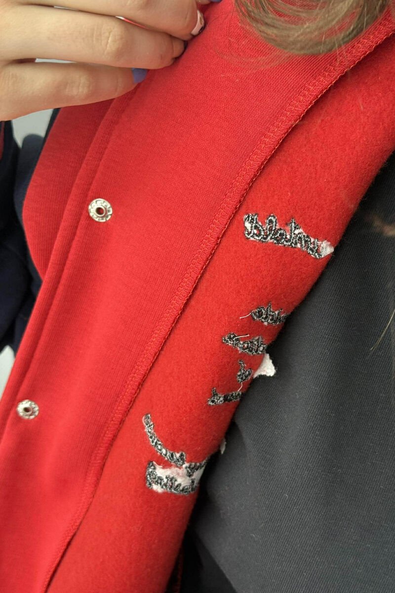 W LETTER WRITTINGS FLUFFY WOMEN JACKET RED/E KUQE - 5