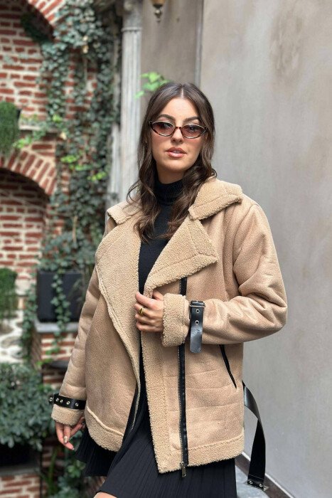 BELTED WOMEN JACKET BEIGE/BEZHE 