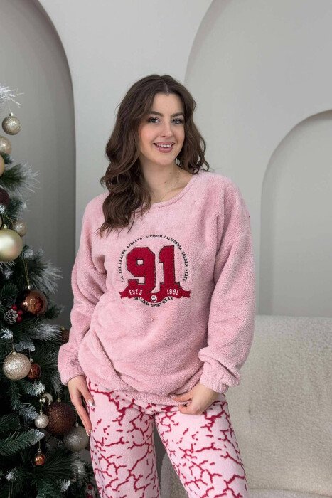 WARM FRONT LOGO WOMEN PYJAMAS POWDER/PUDER - KLAUDIO FASHION