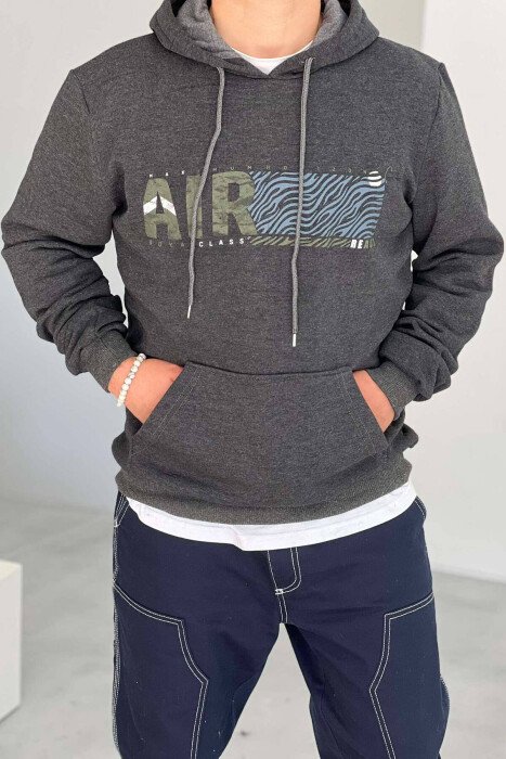 FLUFFY MEN HOODIE DARK GREY/GEE - KLAUDIO FASHION