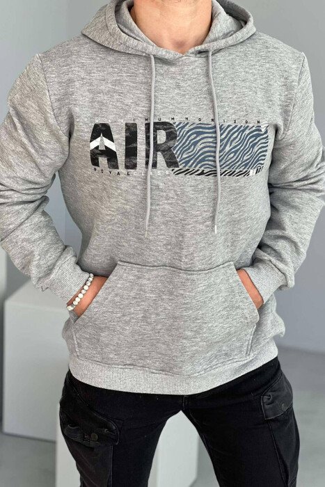 FLUFFY MEN HOODIE LIGHT GREY/GZ - KLAUDIO FASHION