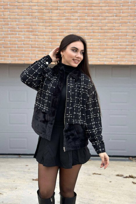 WARM SIMPLE WOMEN JACKET BLACK/ E ZEZE - KLAUDIO FASHION