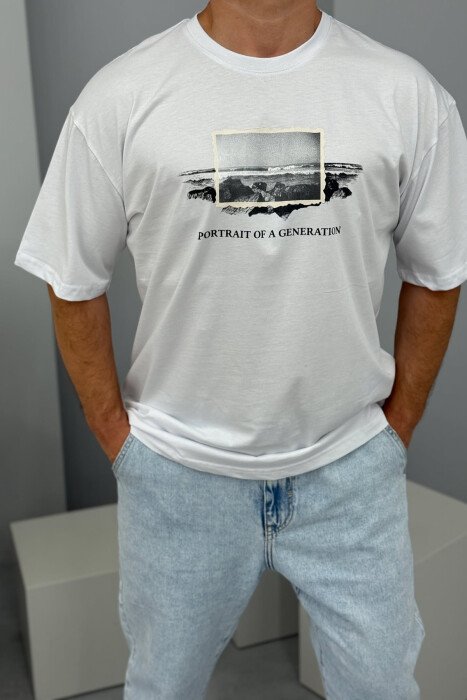 FRONT IMAGE SIMPLE MEN T-SHIRT WHITE-E BARDHE - 2
