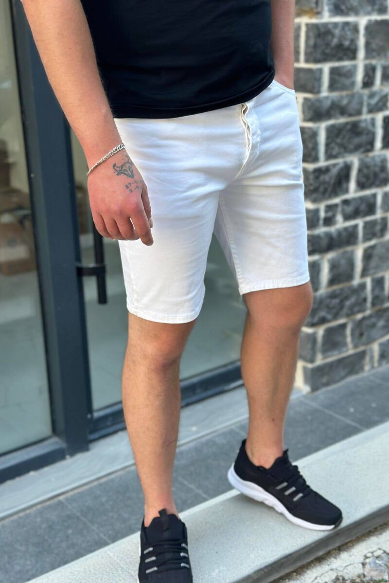 WHITE SHORTS MAN JEANS WHITE-E BARDHE - 2