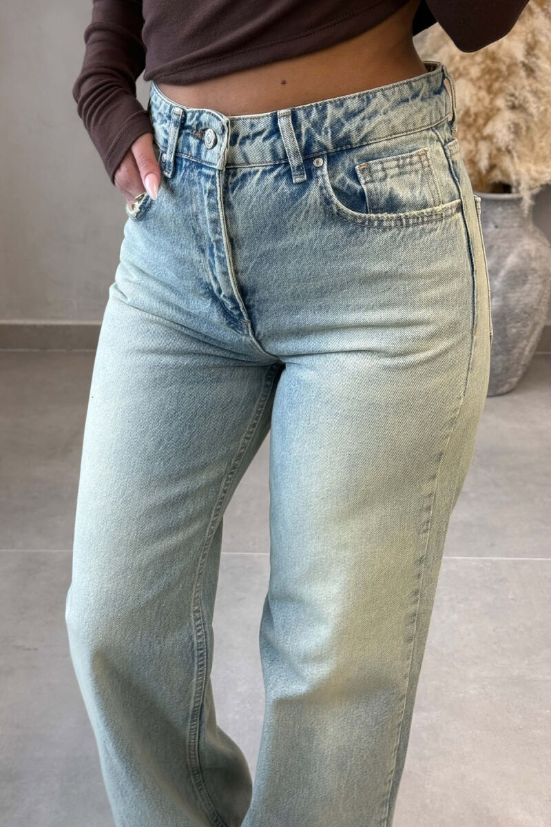 WIDE LEG CUTTED EDGES WOMAN JEANS LIGHTBLUE/BZ - 3
