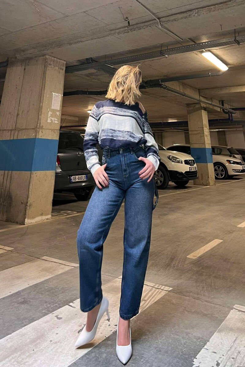 WIDE LEG DENIM WOMEN JEANS BLUE/BLU - 1