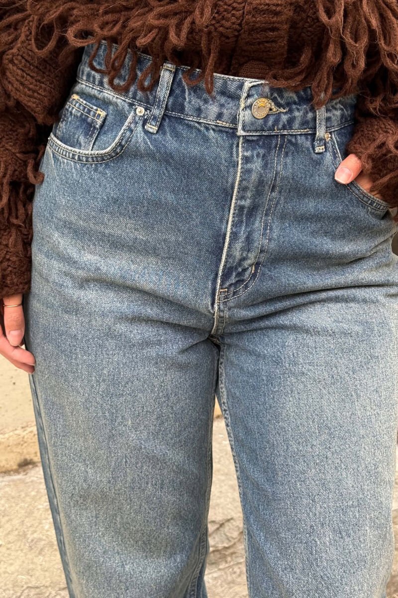 WIDE LEG ONE COLOR WOMAN JEANS BLUE/BLU - 3