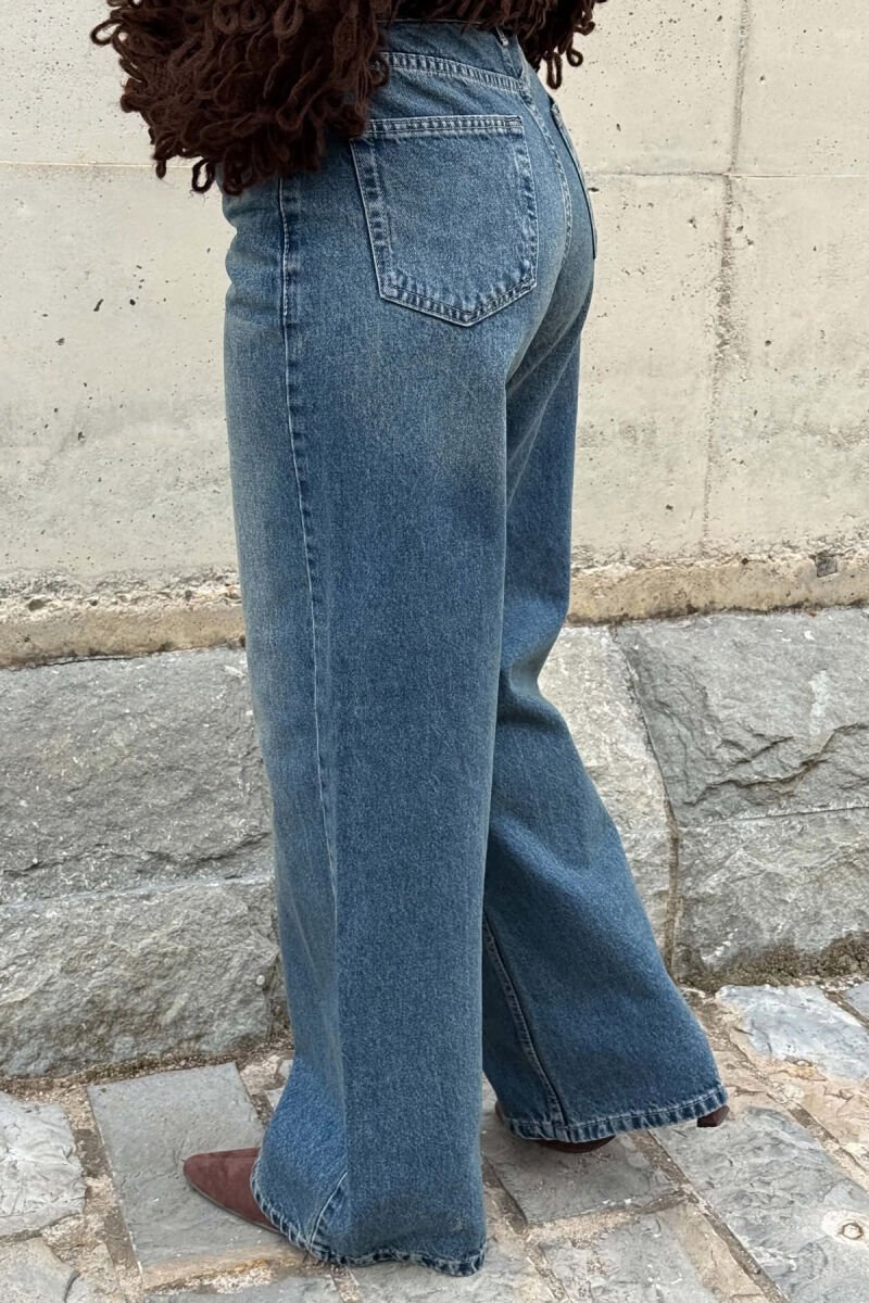 WIDE LEG ONE COLOR WOMAN JEANS BLUE/BLU - 4
