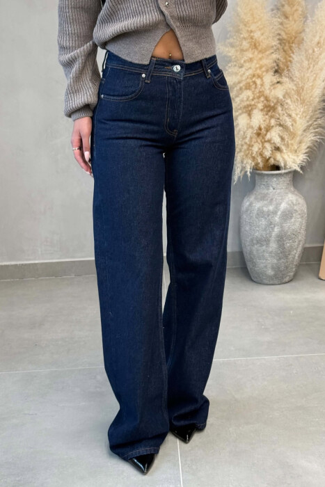WIDE LEG ONE COLOR WOMAN JEANS BLUE/BLU - 2