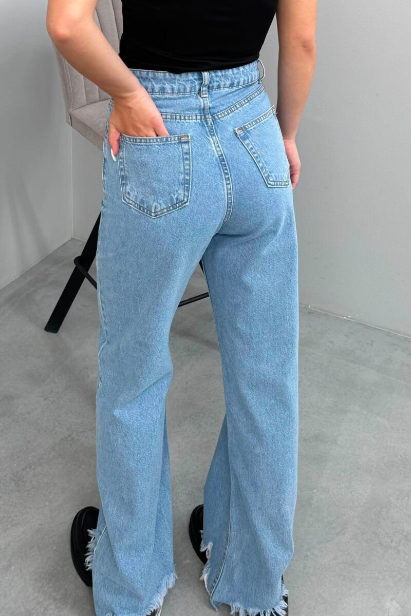 WIDE LEG ONE COLOR WOMAN JEANS LIGHTBLUE/BZ - 4