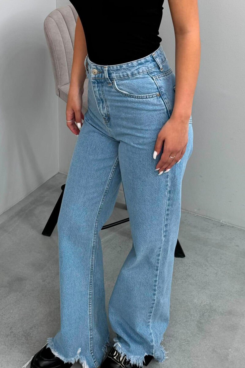 WIDE LEG ONE COLOR WOMAN JEANS LIGHTBLUE/BZ - 5