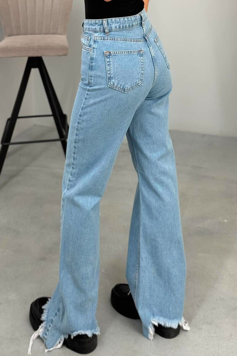 WIDE LEG ONE COLOR WOMAN JEANS LIGHTBLUE/BZ - 7
