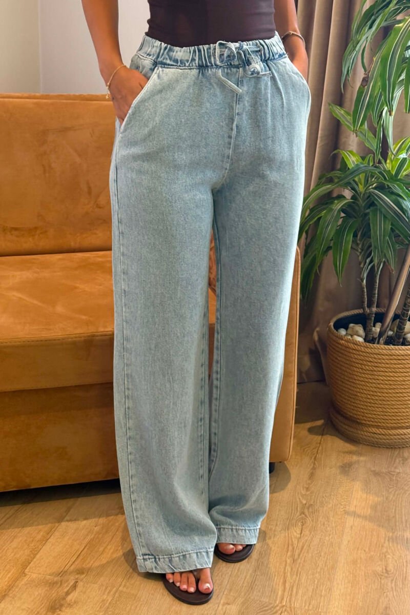 WIDE LEG ONE COLOR WOMAN JEANS LIGHTBLUE/BZ - 4