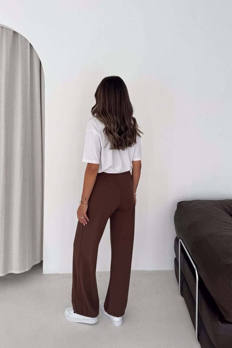 WIDE LEG ONE COLOR WOMAN SWEATPANTS BROWN/KAFE - 2