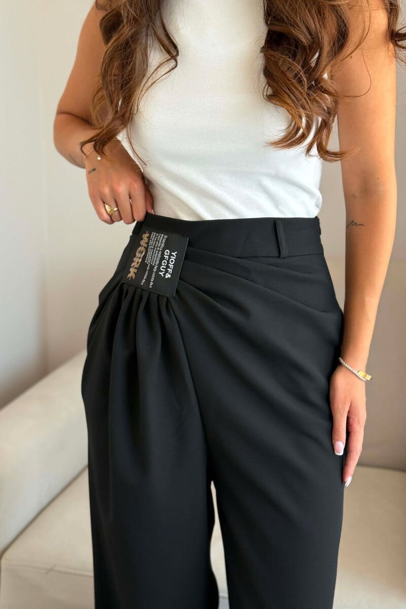 WIDE LEG ONE COLOR WOMAN TROUSERS BLACK/ E ZEZE - 4