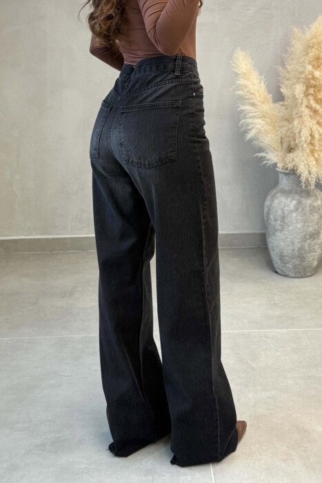 WIDE LEG ONE COLOR WOMEN JEANS BLACK/ E ZEZE - 2