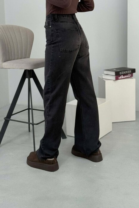 WIDE LEG ONE COLOR WOMEN JEANS BLACK/ E ZEZE - 5