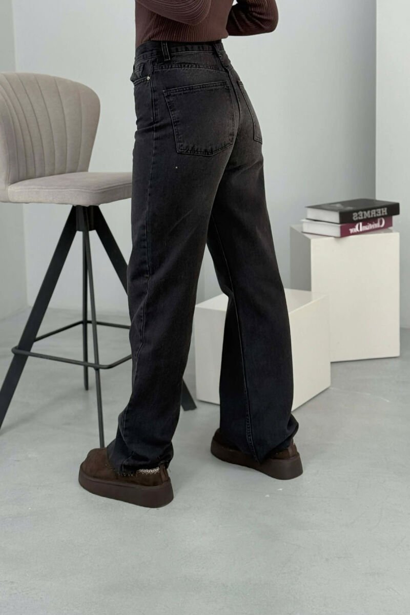 WIDE LEG ONE COLOR WOMEN JEANS BLACK/ E ZEZE - 5