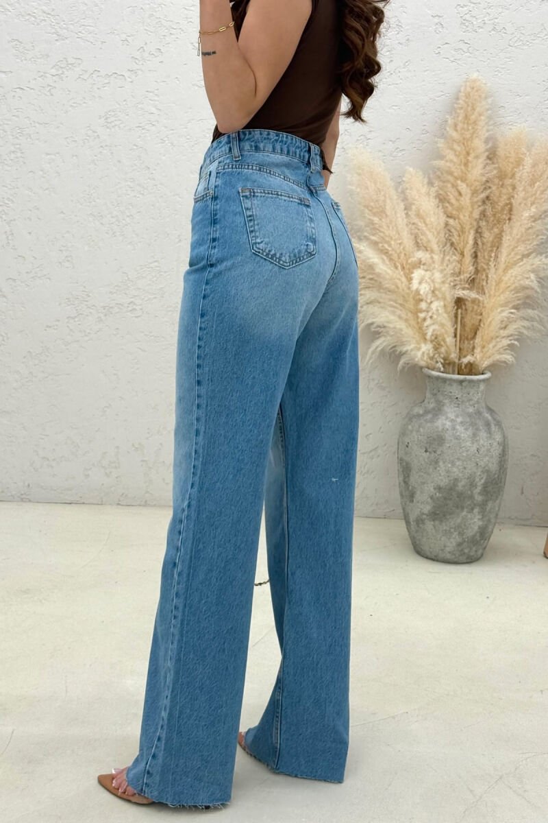 WIDE LEG ONE COLOR WOMEN JEANS BLUE/BLU - 3