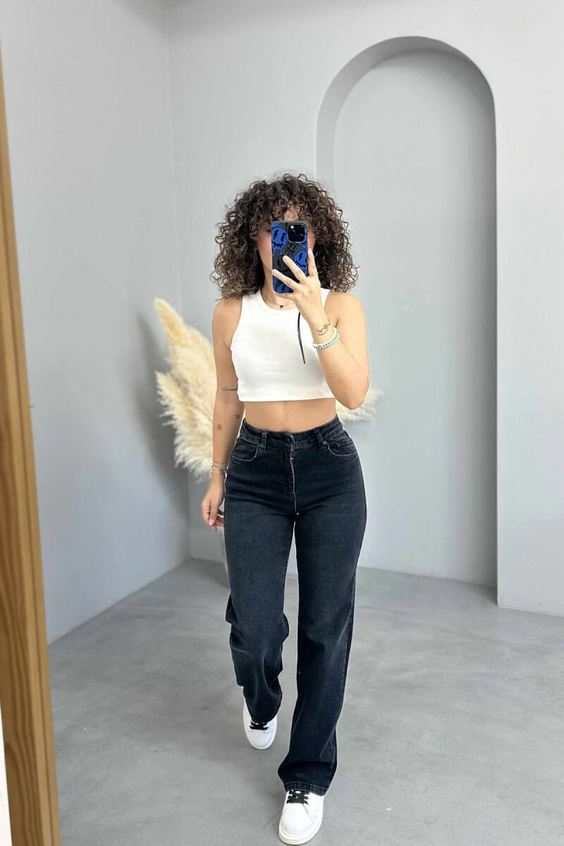 WIDE LEG ONE COLOR WOMEN JEANS BLACK/ E ZEZE - 1