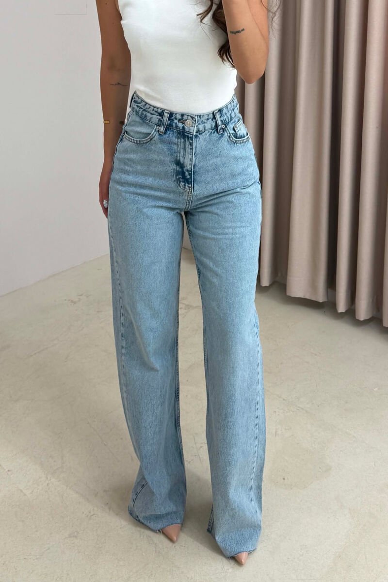 WIDE LEG ONE COLOR WOMEN JEANS LIGHTBLUE/BZ - 4