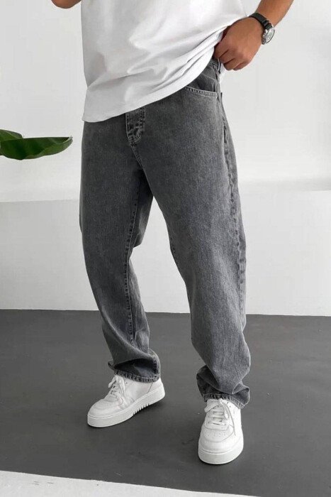WIDE LEG SIMPLE MEN JEANS GREY/GRI 