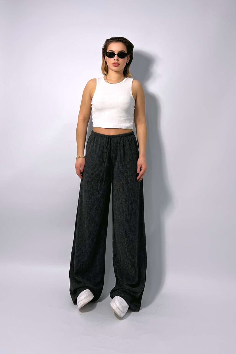 WIDE LEG ONE COLOR WOMEN SWEATPANTS DARK GREY/GEE - 1