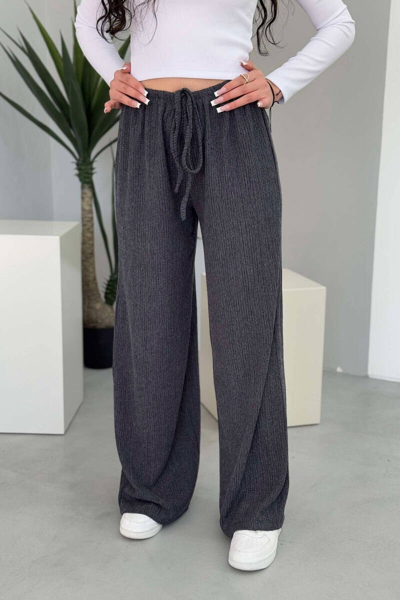 WIDE LEG ONE COLOR WOMEN SWEATPANTS GREY/GRI - 2