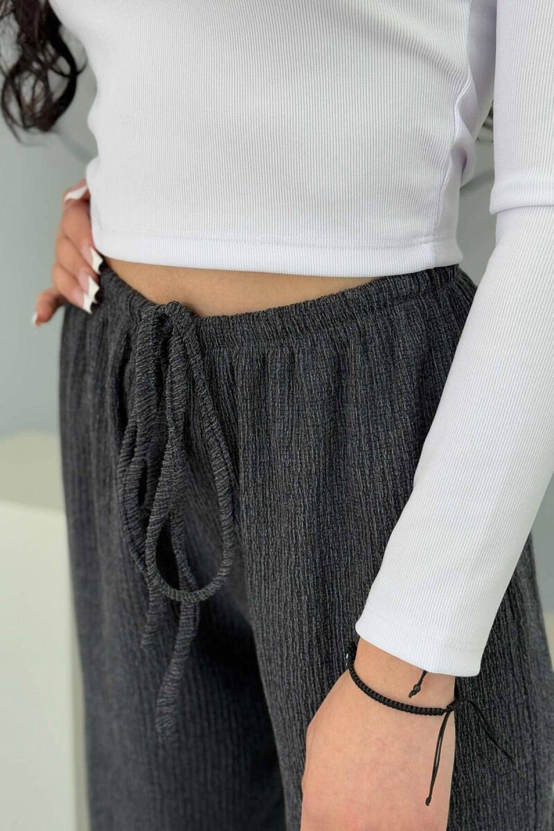 WIDE LEG ONE COLOR WOMEN SWEATPANTS GREY/GRI - 3
