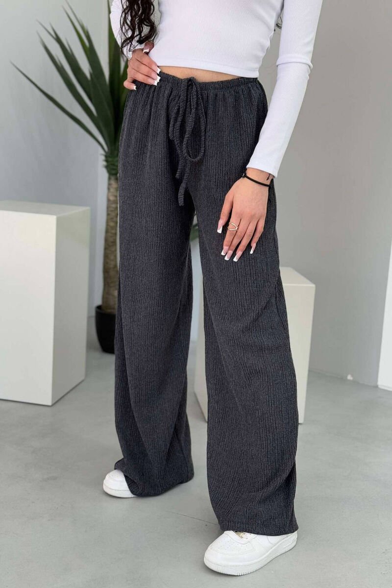 WIDE LEG ONE COLOR WOMEN SWEATPANTS GREY/GRI - 5
