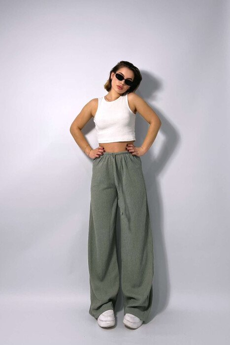 WIDE LEG ONE COLOR WOMEN SWEATPANTS MINT/MENTE 