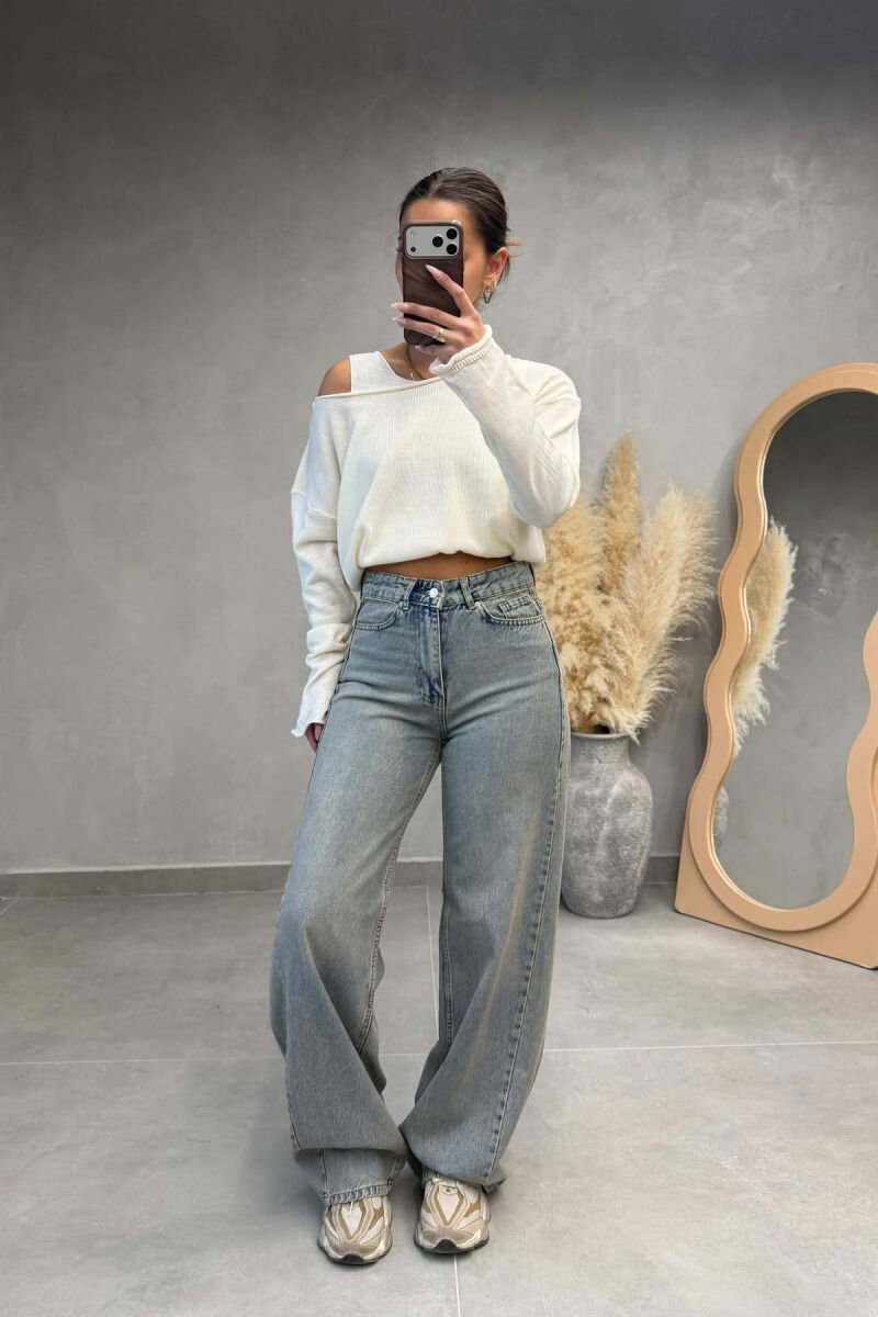 WIDE LEG SIMPLE WOMEN JEANS BEAUBLUE/BBL - 1