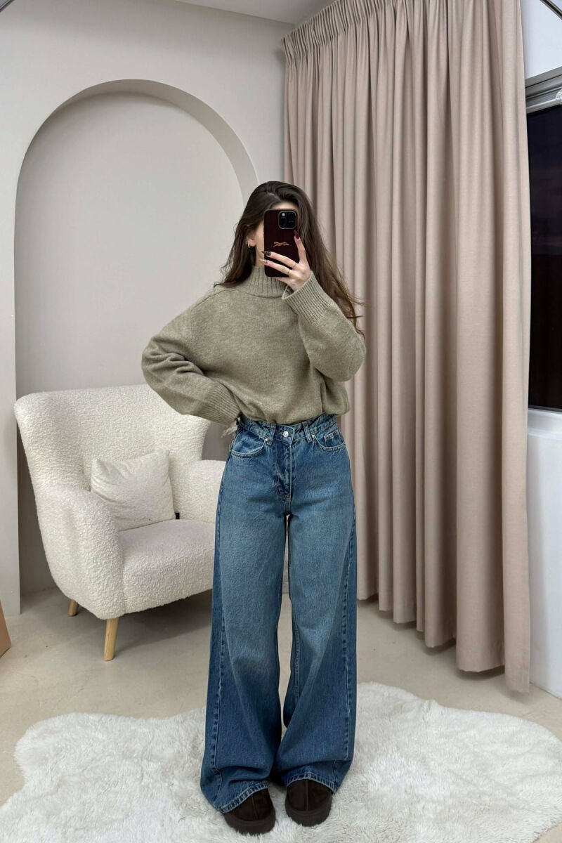 WIDE LEG SIMPLE WOMEN JEANS BLUE/BLU - 3