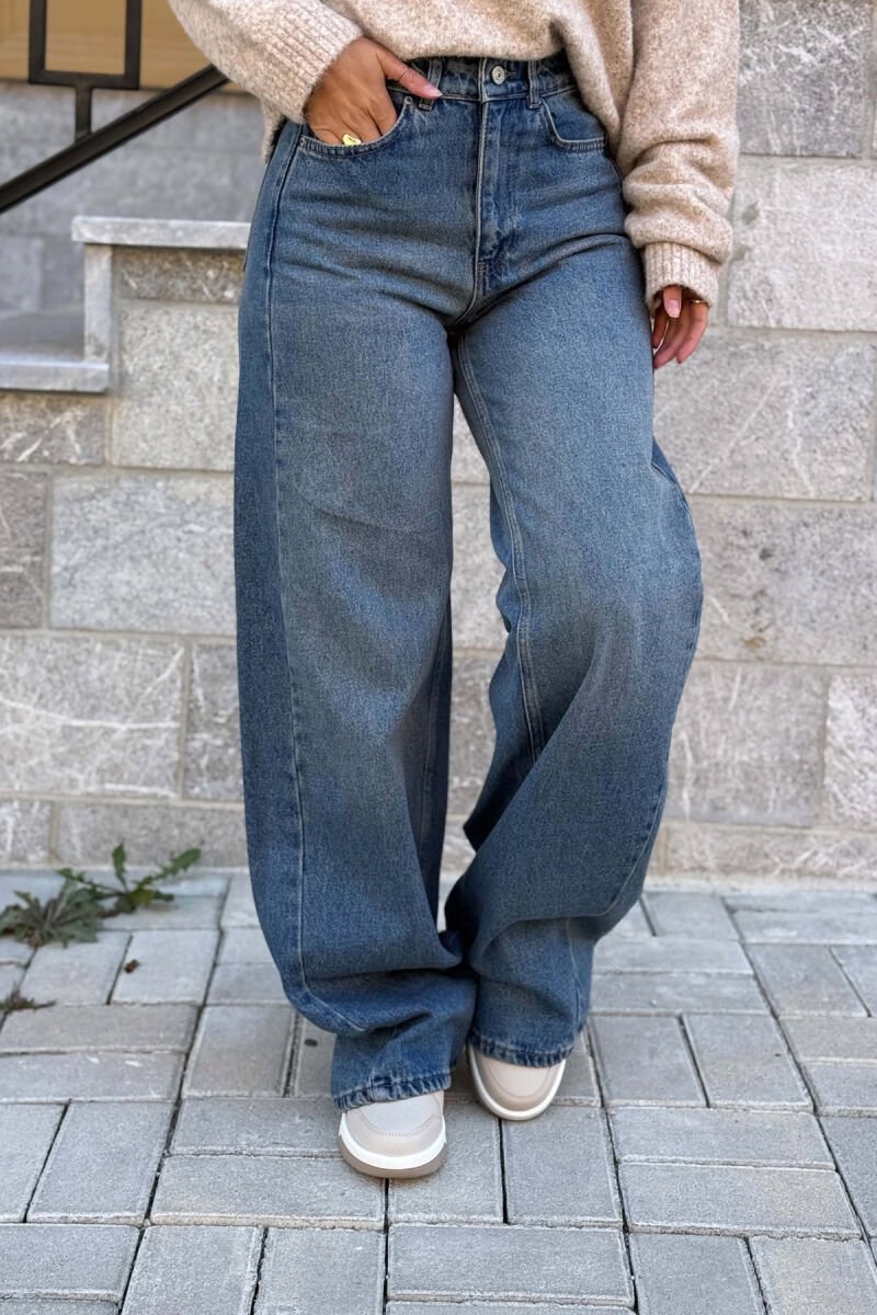 WIDE LEG SIMPLE WOMEN JEANS BLUE/BLU - 2