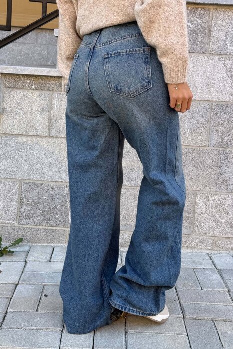 WIDE LEG SIMPLE WOMEN JEANS BLUE/BLU - 5
